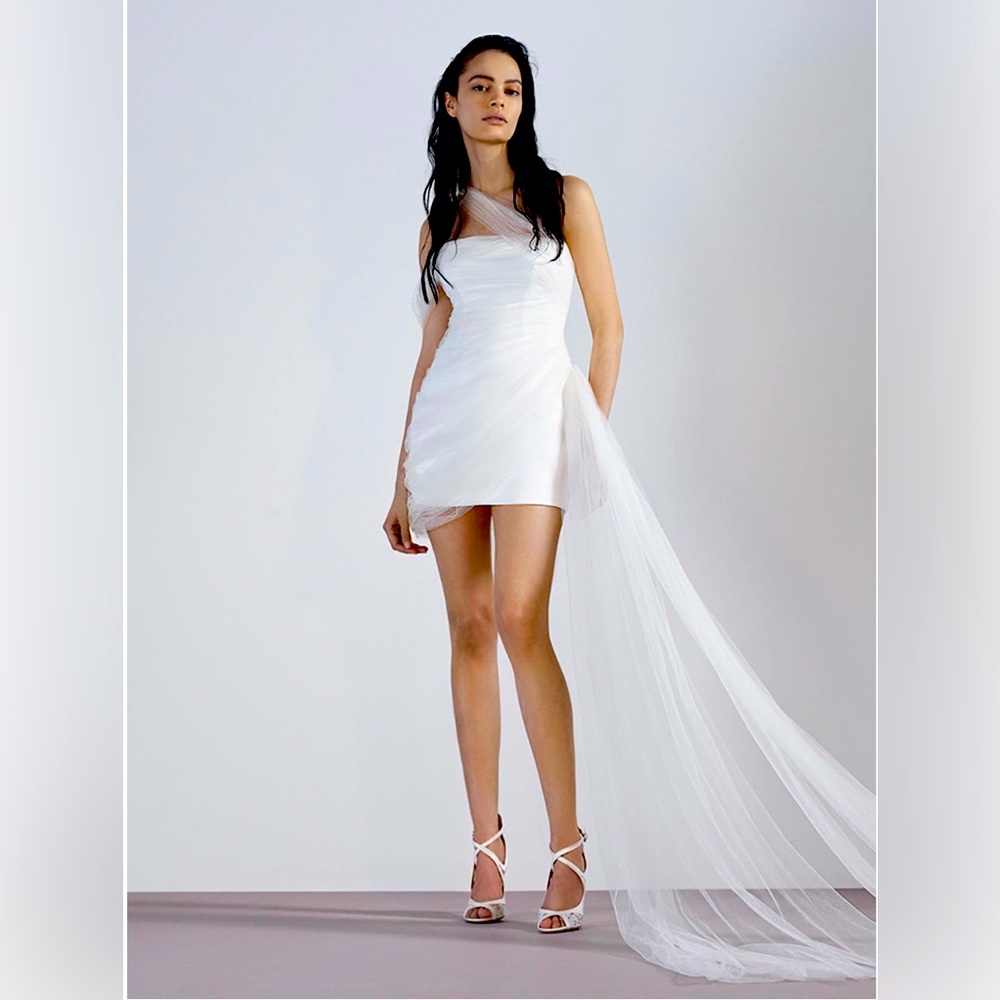 GALIA LAHAV - Eloise Ivory Tulle Mini Dress (Size 36/US 2) BRIDAL